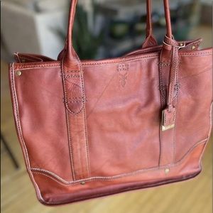 Frye Campus Shopper Leather Tote Bag Burnt Red DB496 EUC